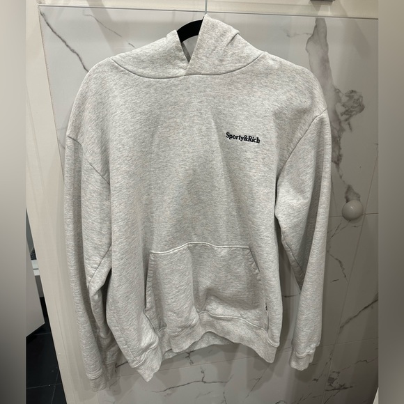 Sporty & Rich Serif Logo Hoodie - Picture 1 of 3